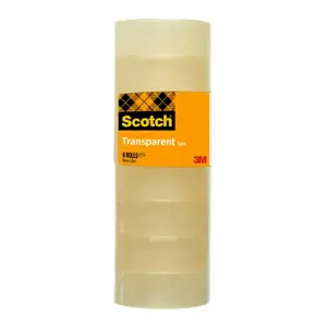 Caurspīdīga kancelārijas lente Scotch 7100213205, 33 m × 19 mm, akrils uz PP, serdenes Ø 25,4 mm, 8 gab.