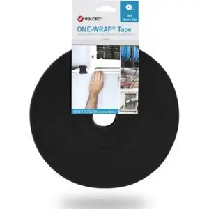 Hook and Loop Tape Velcro One-Wrap 13 mm width, black, 25 m roll