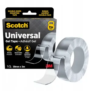 Double-sided transparent gel tape 3M 30 mm x 3 m, removable mounting adhesive