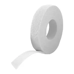 Лента Velcro крепежная крючок‑петля 25 м x 20 мм — белая, полиамид/ПП