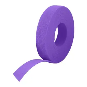 Hook & loop cable tape Velcro 25m x 20mm continuous reel — purple