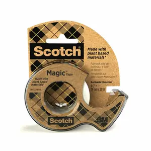Līmlente Staples Scotch Magic 20 m akrilāta uz papīra un plastmasas, platums 19 mm, brūna