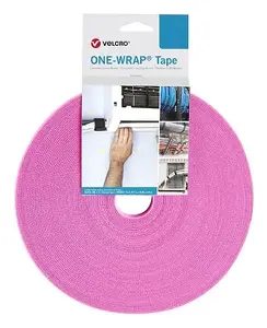 Velcro One Wrap Tape cable tie Velcro Polypropylene (PP) Pink 25,000 mm × 10 mm