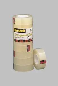 Aizlīmēšanas lente Scotch 7100029315 caurspīdīga, polipropilēns, 33 m × 1,9 cm, komplekts 8 gab.