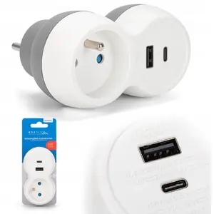 Power adapter MONTIS MT190-WG — 1 socket with USB-A and USB-C (wall/desktop)