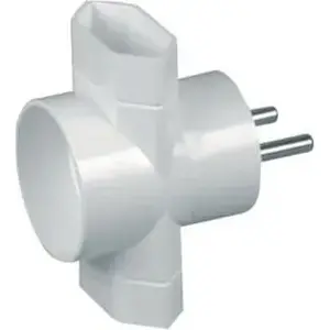 Timex plug adapter R-1 — 2x Euro sockets + 1x 2P, white