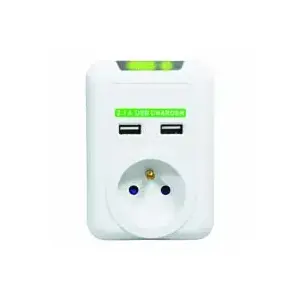 Logo bezvadu adapteris 1 kontaktligzda ar 2x USB lādētāju, modelis 35865-uniw