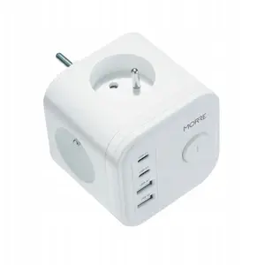 Power strip Tiross M402 — socket adapter with 3-pin outlet, 2×USB-A and 2×USB-C