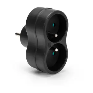 Power splitter double MONTIS R-270P (MT026-BK) black — dual outlet electrical adapter