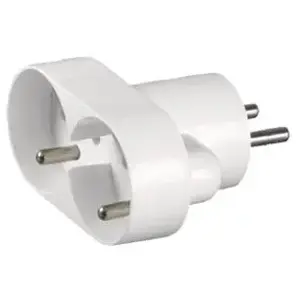 Opal round outlet splitter 2x2P+Z with earth, white