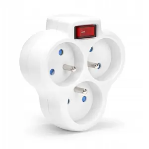 Power strip MONTIS MT150-WH triple with switch, white