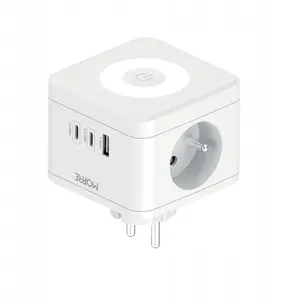 Power strip Tiross M401 with 2 AC sockets, USB-A, 2×USB-C and built-in lamp