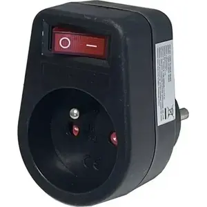connectIT power strip DX-FZBK-01/01A — 1-socket power outlet with switch, black