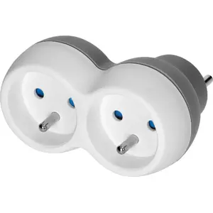 Power Adapter ORNO OR-AE-13238 | 2 × 2P+Z sockets, white/gray
