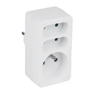 Power splitter KEMOT URZ3058 — 2 flat + 1 round outlet network adapter