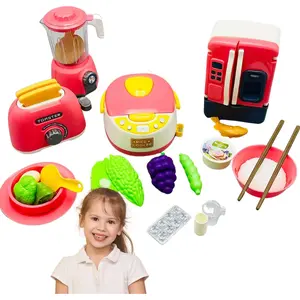 Набор игрушечной кухни LEANToys Zestaw Kuchenny — холодильник, соковыжималка, тостер и кухонные аксессуары