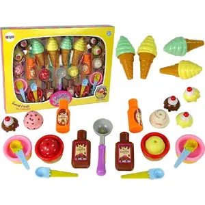 Toy Playset LEANToys Sweet Treats — pretend ice cream, cupcakes, sauces and spoons set