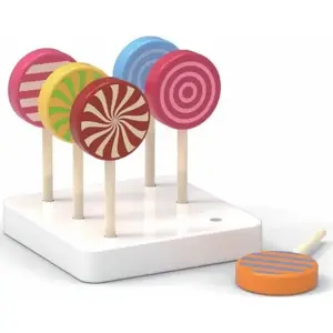 Koka krāsainie kociņcukuri komplekts (6 gab.) — viga toys, modelis 44529