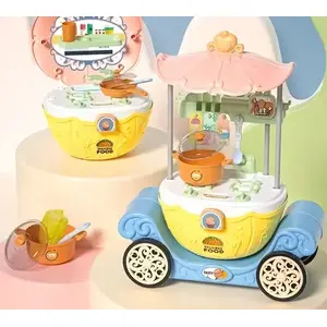 Portable Play Kitchen 6-in-1 with Basket and Cart, No name — for ages 3+