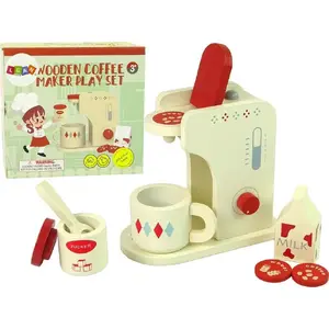 Деревянная игрушечная кофемашина LEANToys модель 10185 — аксессуар для детской кухни