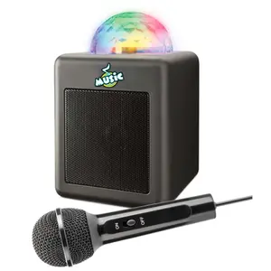 Портативная караоке Bluetooth диско колонка Music 501070 с микрофоном, светомузыка, чёрная