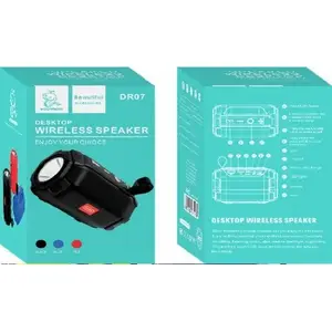 Portable Bluetooth speaker DENMEN model DR07, 3W output, Bluetooth 5.0, TF card support, black