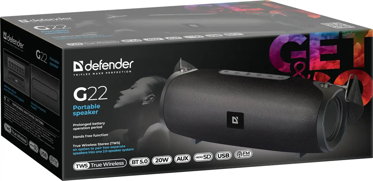 DEFENDER G22 Stereo pārnēsājams skaļrunis Photo 5