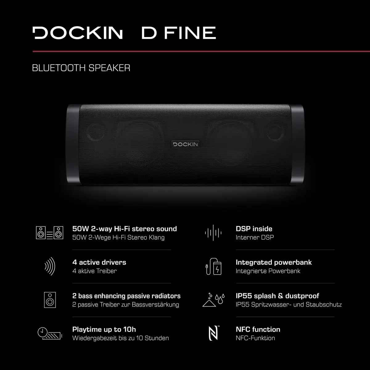 Diverse DOCKIN D Fine портативная стереоколонка Photo 4