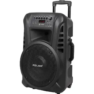 Портативная активная колонка AZUSA 12" 40W с Bluetooth, USB, SD и 2 беспроводными микрофонами