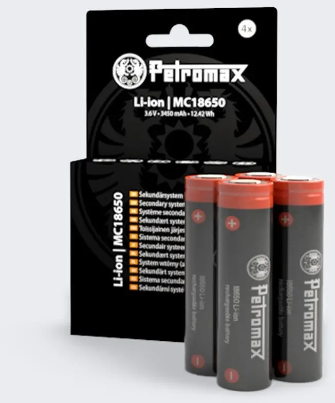 Uzlādējamas Li‑Ion baterijas 18650 Petromax 3450mAh