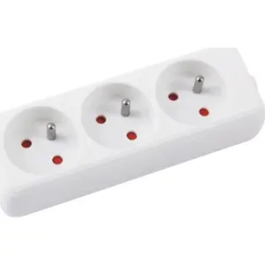 Удлинитель office products — 3 розетки, 1,5 м, с заземлением, белый