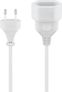 Power extension lead GOOBAY 2 m, Europlug C to C, cable type H03VVH2-F, 250 V, white
