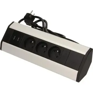 Мебельная розетка ORNO OR-AE-1360 с 3×250В AC выходами и 2×USB зарядкой