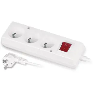 Удлинитель No name LX9541 — 3 розетки 2P+Z с выключателем, 10 A, 5 м, белый