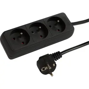 Power extension cord BLOW PR-1.5M-3G/B, 3 grounded sockets, 1.5 m cable, 3x1.5 mm², black
