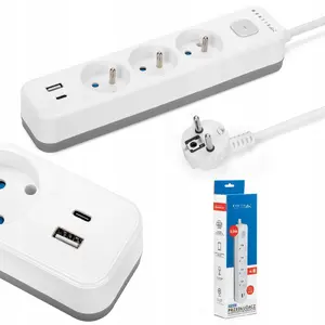 Удлинитель сетевой MONTIS MT185-WG-1,5 — 3 розетки с USB, 1,5 м, бело-серый