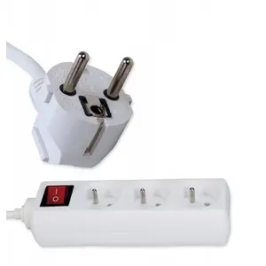 Extension cord Rum-Lux PM/3-3-1,5M+W 3x1.5 mm² white, 1.5 m cable, 3 sockets
