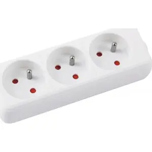 Удлинитель office products 3 розетки с заземлением, кабель 5 м, белый