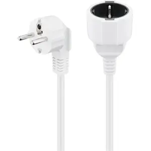 Power extension lead GOOBAY 93087 — 3 m H05VV-F3G cable, Type F to Type F, white