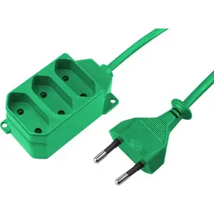 Удлинитель Jonex PS-362 P, 3 розетки Euro, 1.5 м, 2.5 A, провод 2x0,75 мм², зелёный