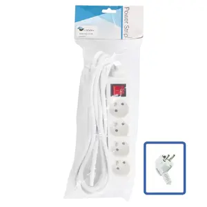 Удлинитель LOGON LPS070 кабель 5 м 4 розетки 16 A 3500 W для помещений белый