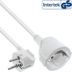 Power extension cable EATON Type F angled, white, 1.5 m, 1 AC outlet