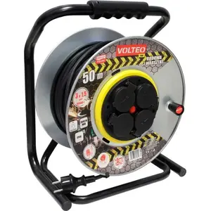 Pagarinātājs uz spoles Volteo VT-427-5015 metāla heavy-duty 50 m H05RR 3×1,5 IP44