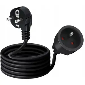 Power extension cord LTC LX9551CZ 10 m black, plug to socket