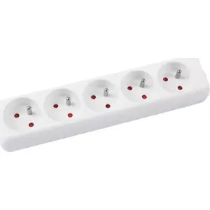 Удлинитель office products, 5 розеток, длина 3 м, с заземлением, белый