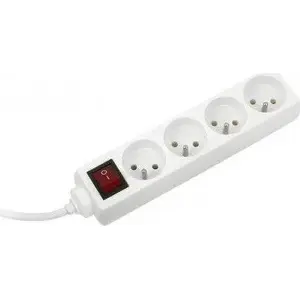 Strāvas sadalītājs connectIT Konnoc DX-4FS — kabelis 2 m, 4 kontaktligzdas, ar slēdzi