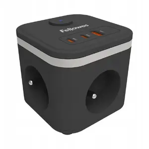Сетевой куб-разветвитель Fellowes Power Cube Тип E чёрный с несколькими розетками