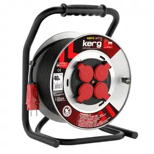 Удлинительный электрический кабель Kerg W2380 H05RRF 3G1.5 40 м черный EPR резина