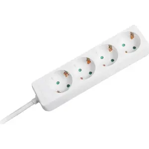 Power extension Rebel Electro 4 sockets German type, 1.5 m cable (3×1.0) without switch