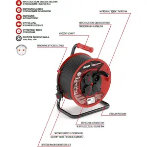 Катушка-удлинитель Acar M01904 — кабель 50 м, чёрный, сматываемый удлинитель